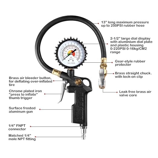 inflator tire gauge