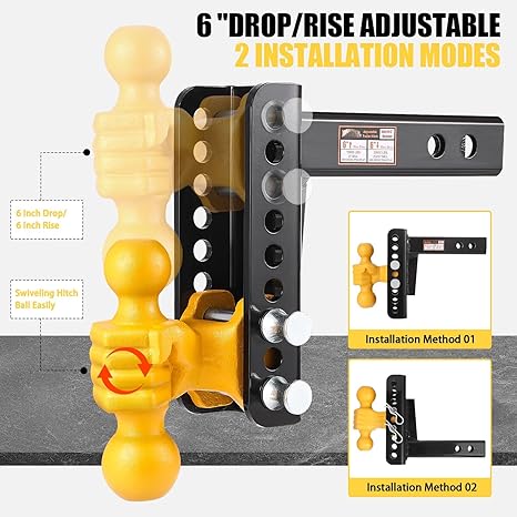 adjustable drop trailer hitch
