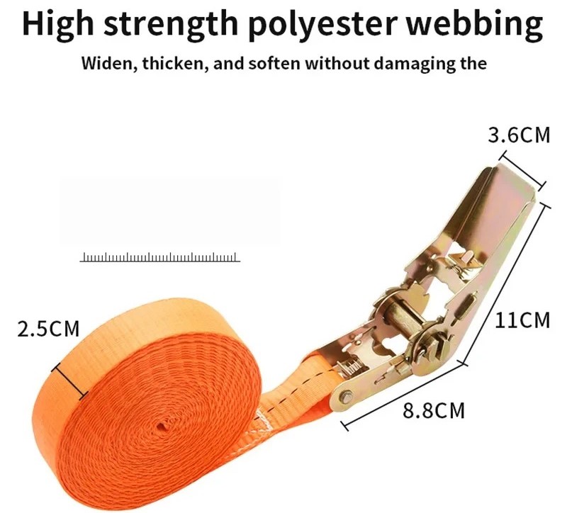 2 inch ratchet straps with flat hooks